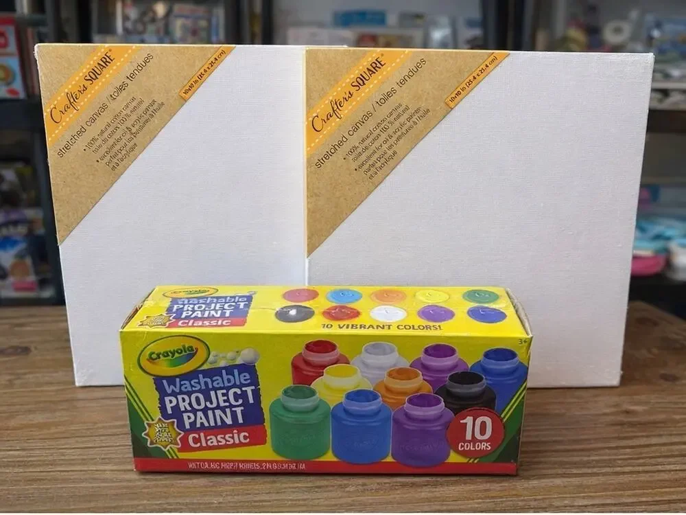 Kids Painting Set – Crayola Washable Paint + Canvas Bundle | Arts & Crafts - Picture 1 of 3